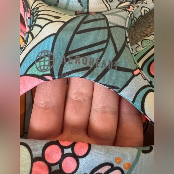 Adidas Aeroready Girls Floral Racerback Sports Bra Size Large Girls 14 - Picture 5 of 5